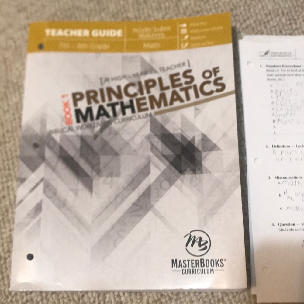 Principles of Mathematics Teacher Guide/Student worksheets